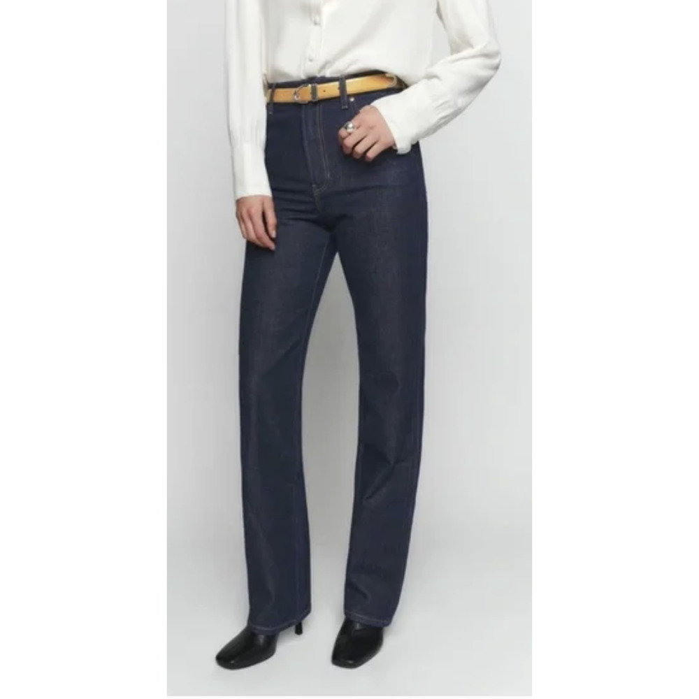 Reformation Cowboy High Rise Straight Long Jeans Blue SIze 29 X 32